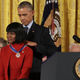U.S. President Barack Obama awards the Presidential Medal of Freedom to Tony Award winning actress Cicely Tyson during a ceremony in the East Room of the White House November 22, 2016 in Washington, DC.